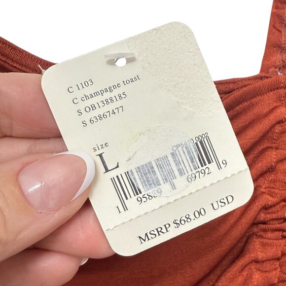 NWT Intimately Free People Meant To Be Women's Ruched Long Sleeve Bodysuit sz L - Picture 7 of 11